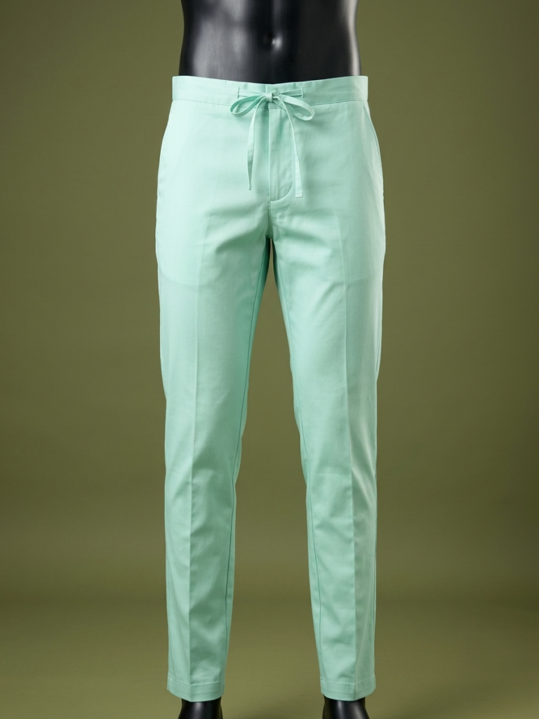 Mint Green Geometrical Collar Cultural Two-Piece
