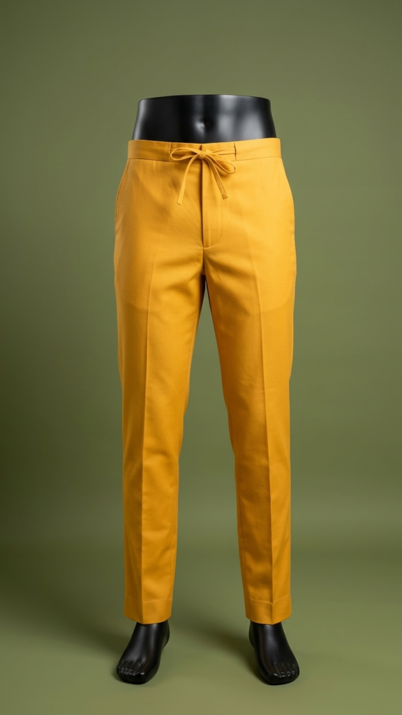 Yellow 2-Piece Set with Geo Print Hem
