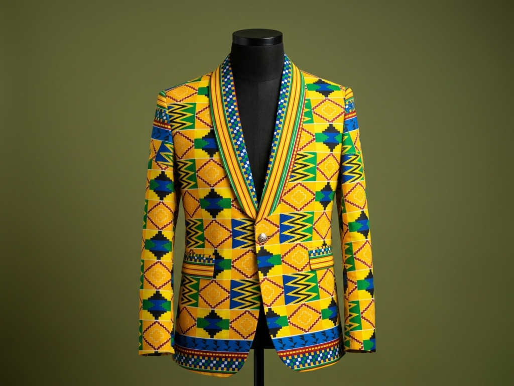 Royal Gold Kente Statement Blazer